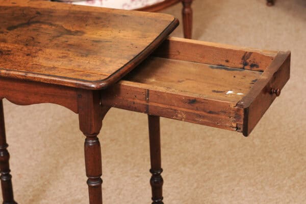 17th Century French LXIII Walnut Side Table with Drawer - Image 5