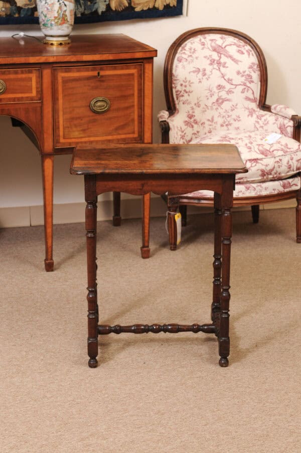 17th Century French LXIII Walnut Side Table with Drawer - Image 7