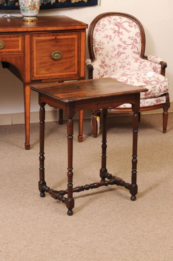 17th Century French LXIII Walnut Side Table with Drawer - Image 8