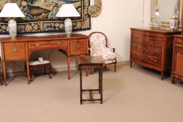 17th Century French LXIII Walnut Side Table with Drawer - Image 10
