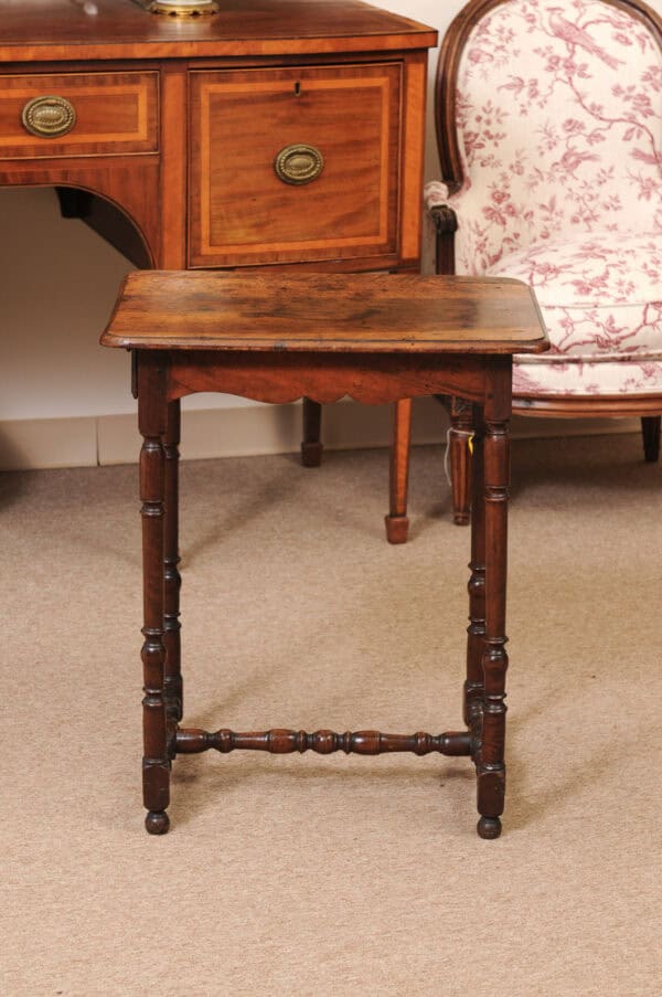 17th Century French LXIII Walnut Side Table with Drawer - Image 12