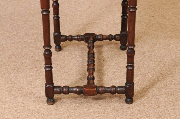 17th Century French LXIII Walnut Side Table with Drawer - Image 15