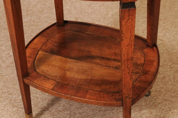 Oval 18th Century Italian Neoclassical Side Table with Green Marble Top & Inlay, ca. 1780 - Image 14