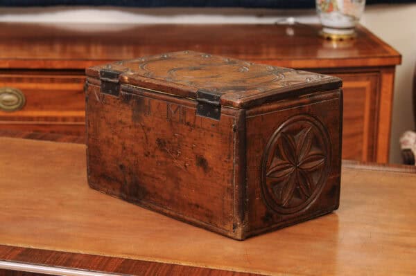 18th Century Walnut Coffer from the Swiss Alps - Image 8