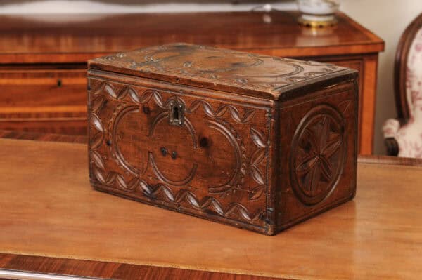 18th Century Walnut Coffer from the Swiss Alps - Image 12