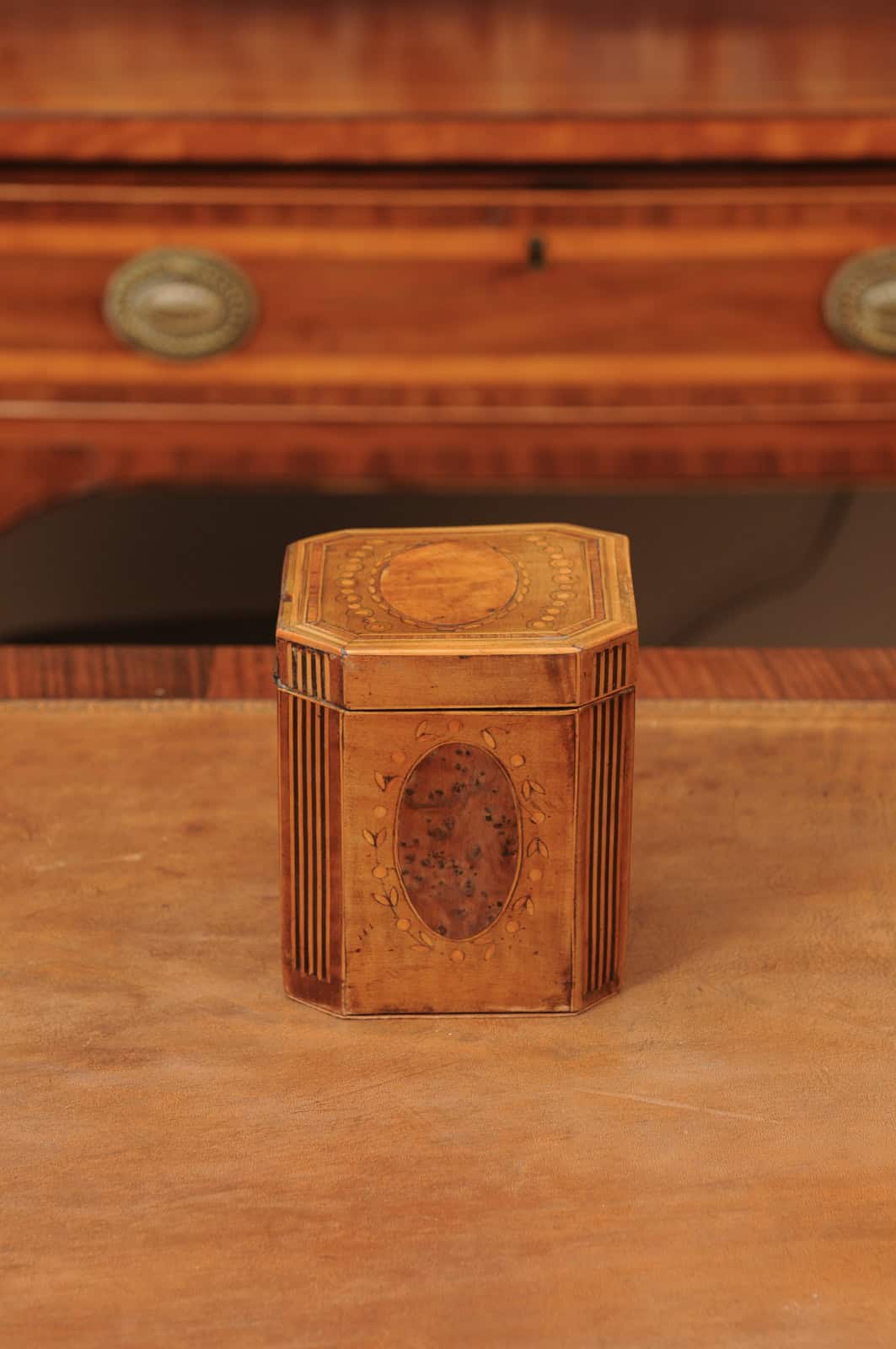18th Century English Inlaid Single Tea Caddy - Image 8