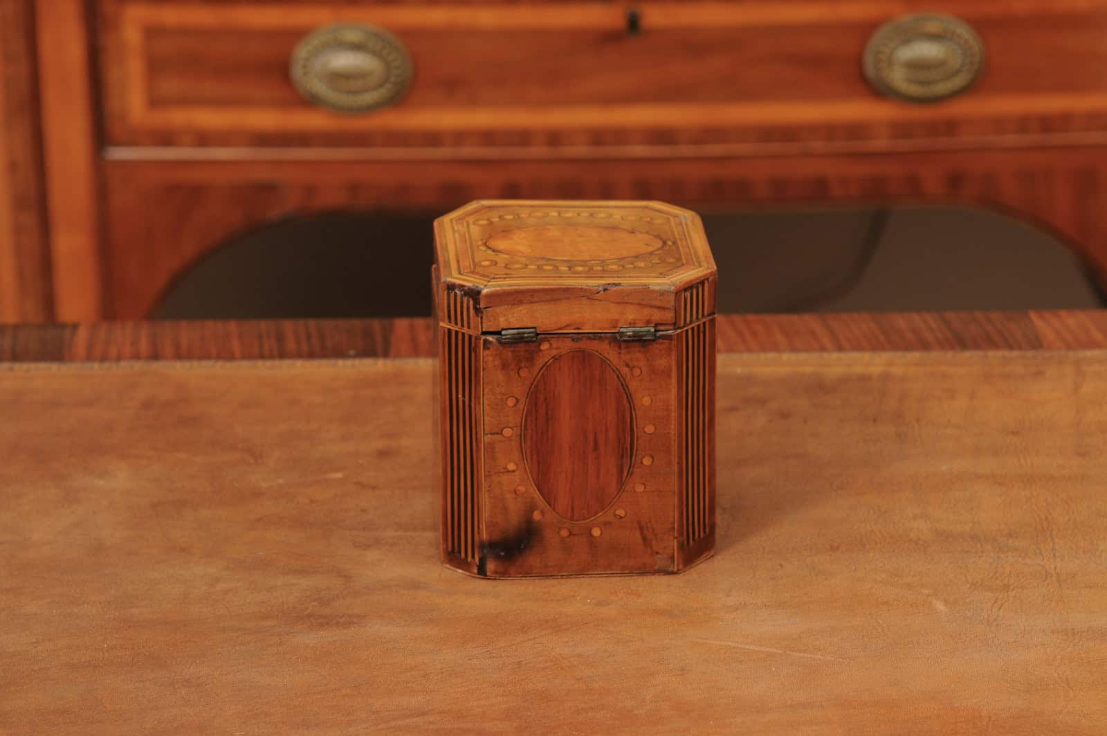 18th Century English Inlaid Single Tea Caddy - Image 10