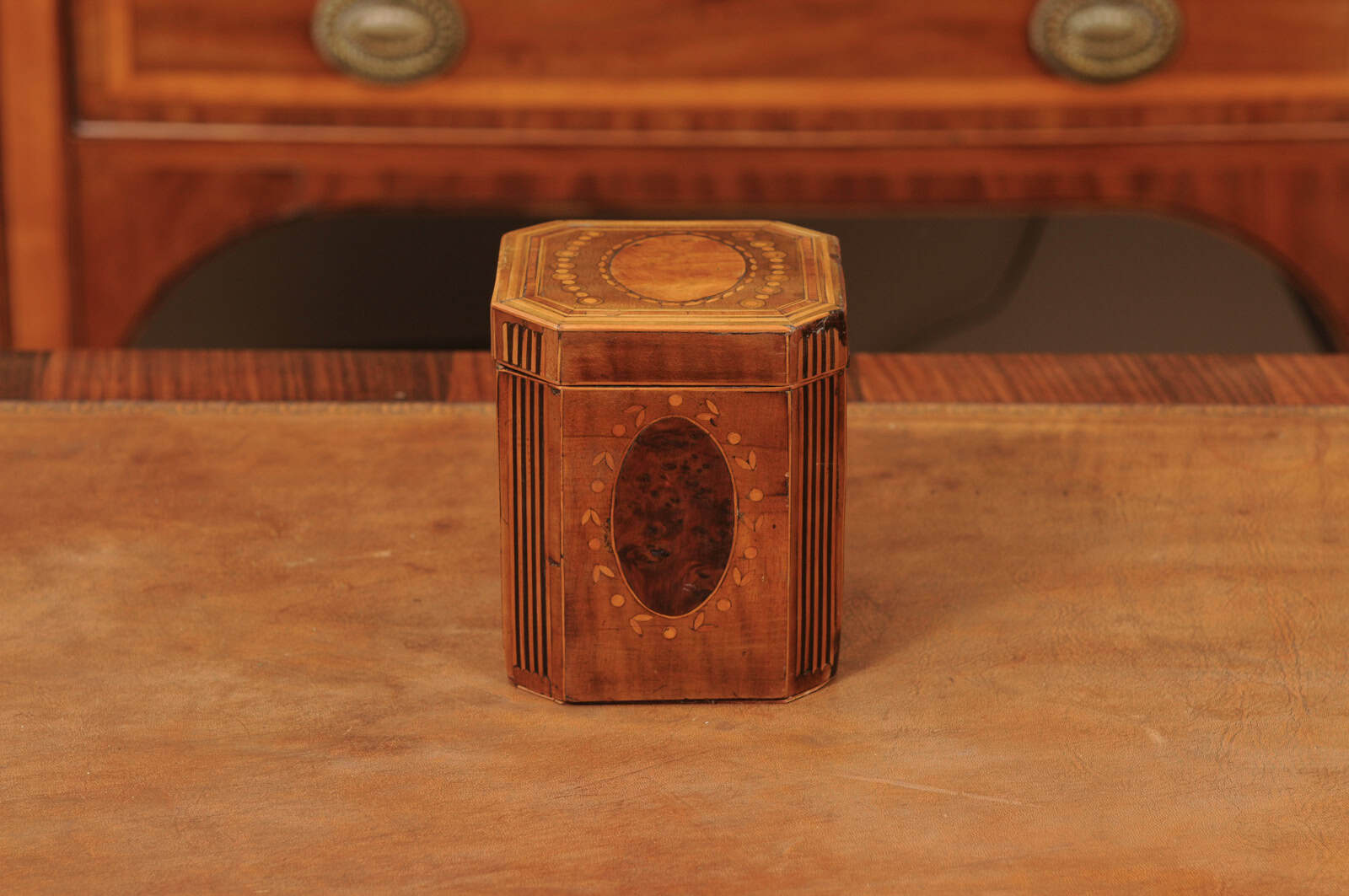18th Century English Inlaid Single Tea Caddy - Image 12