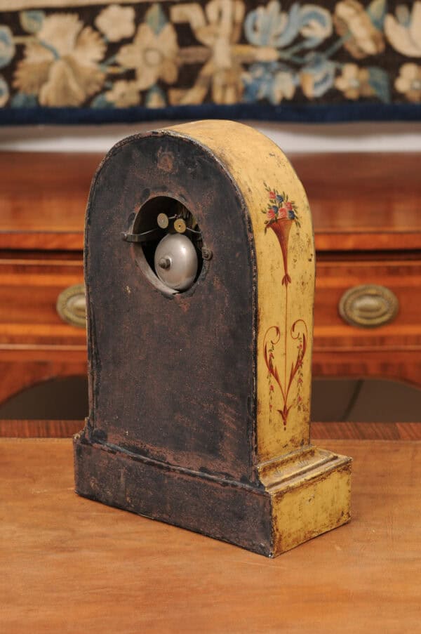 Floral Painted Tole "Borne" Mantle Clock, France 19th Century - Image 8