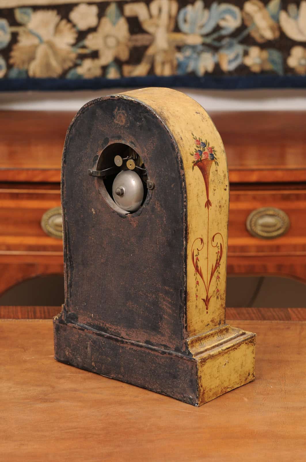 Floral Painted Tole "Borne" Mantle Clock, France 19th Century - Image 8
