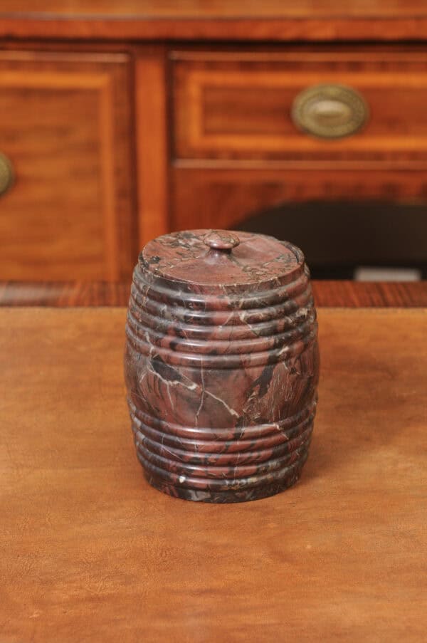 Set of 3 19th Century French Marble Tobacco Jars with Lids - Image 4