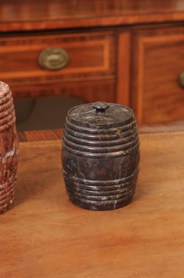 Set of 3 19th Century French Marble Tobacco Jars with Lids - Image 6
