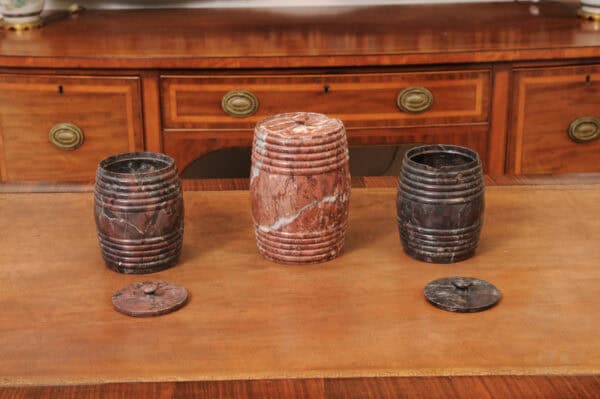 Set of 3 19th Century French Marble Tobacco Jars with Lids - Image 8