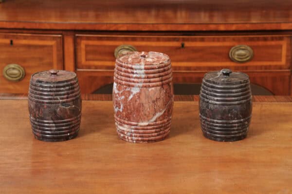 Set of 3 19th Century French Marble Tobacco Jars with Lids - Image 9