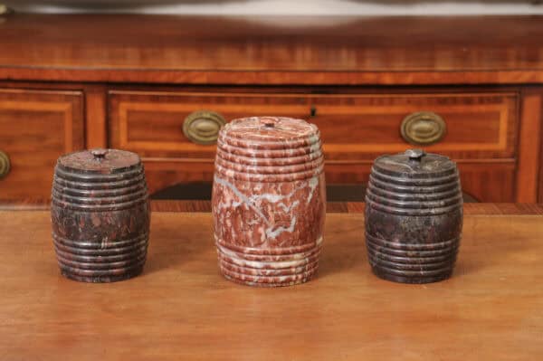 Set of 3 19th Century French Marble Tobacco Jars with Lids - Image 10