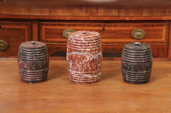 Set of 3 19th Century French Marble Tobacco Jars with Lids - Image 11