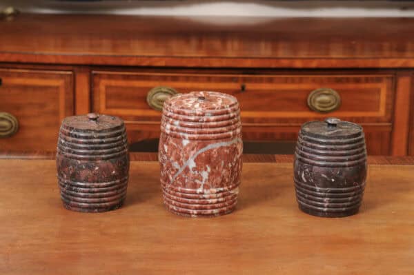 Set of 3 19th Century French Marble Tobacco Jars with Lids - Image 12