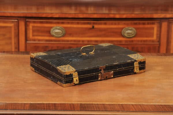 Early 18th Century French Louis XIV Leather & Bronze Dore Lap Desk ca. 1700 - Image 3