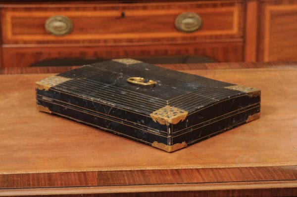 Early 18th Century French Louis XIV Leather & Bronze Dore Lap Desk ca. 1700 - Image 9