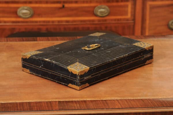 Early 18th Century French Louis XIV Leather & Bronze Dore Lap Desk ca. 1700 - Image 11