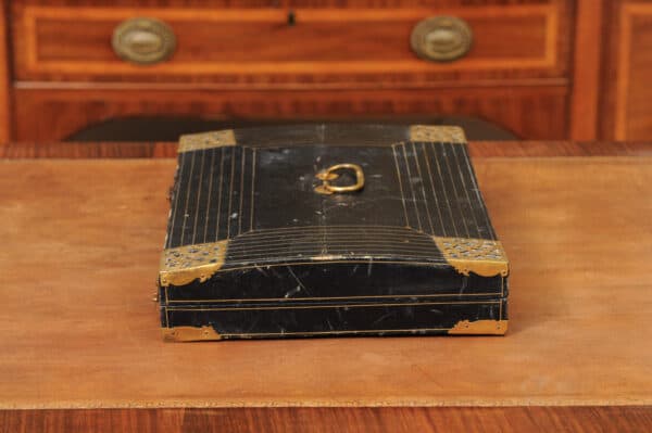 Early 18th Century French Louis XIV Leather & Bronze Dore Lap Desk ca. 1700 - Image 12
