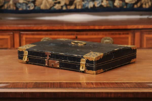 Early 18th Century French Louis XIV Leather & Bronze Dore Lap Desk ca. 1700 - Image 13