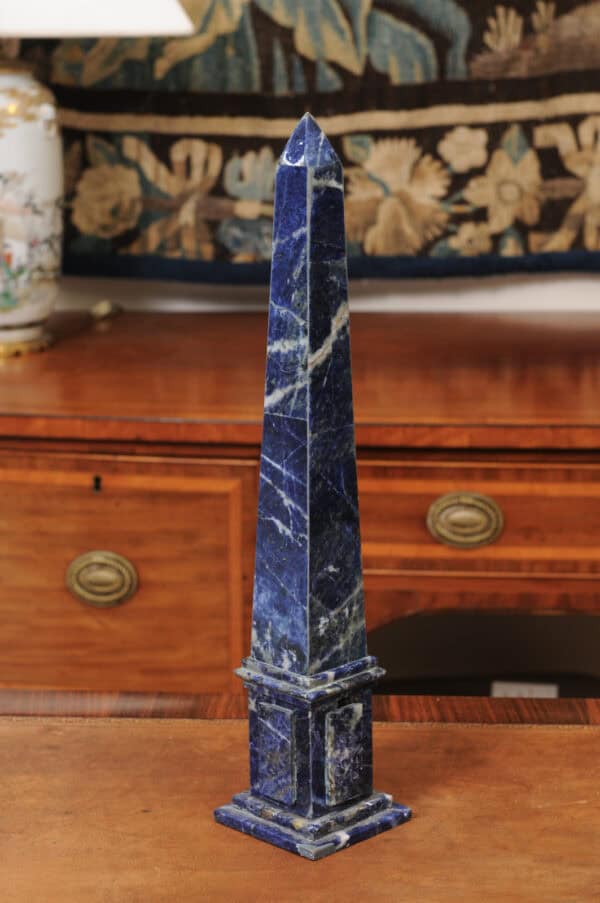 Pair of Blue Marble Obelisks , 20th Century - Image 4