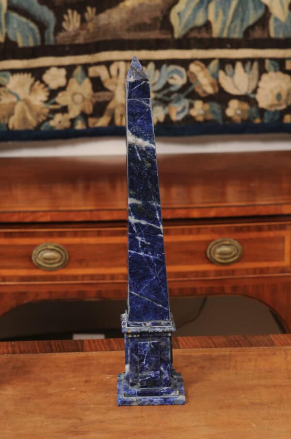 Pair of Blue Marble Obelisks , 20th Century - Image 5