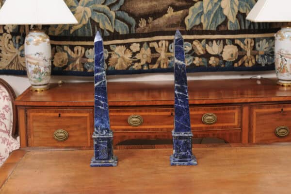 Pair of Blue Marble Obelisks , 20th Century - Image 7