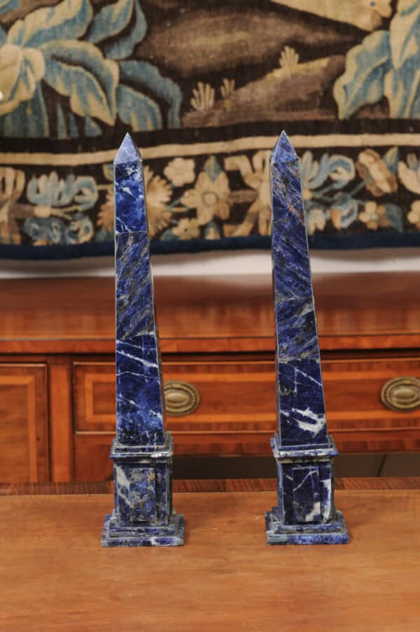 Pair of Blue Marble Obelisks , 20th Century - Image 8