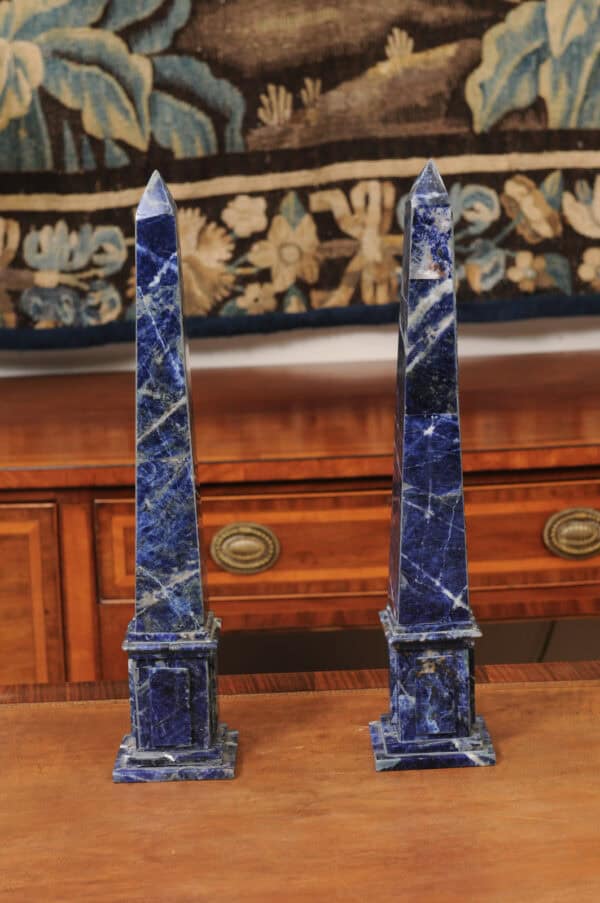 Pair of Blue Marble Obelisks , 20th Century - Image 9
