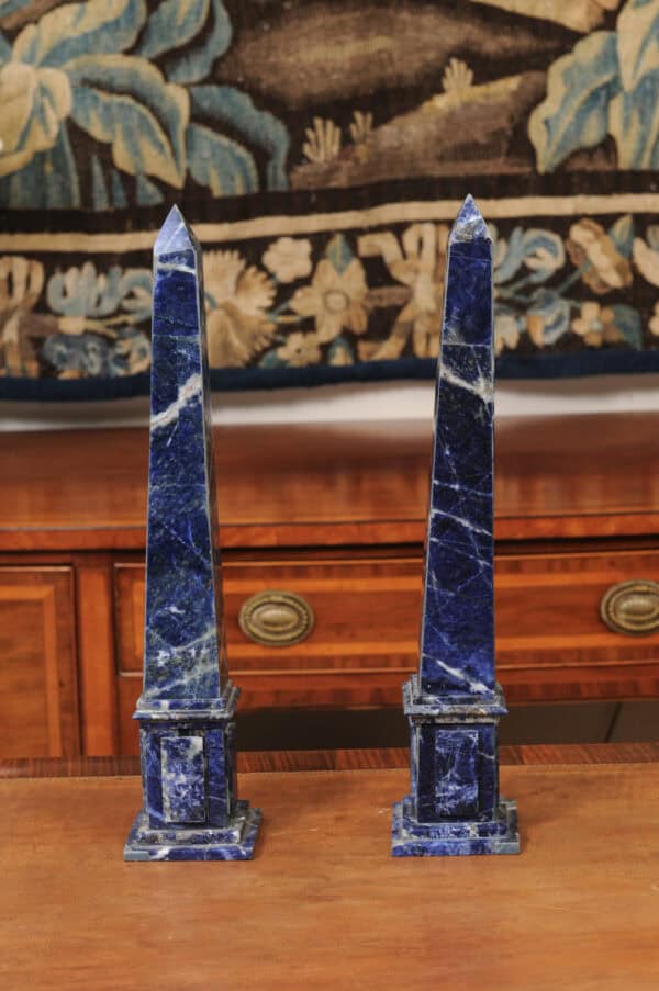 Pair of Blue Marble Obelisks , 20th Century - Image 10