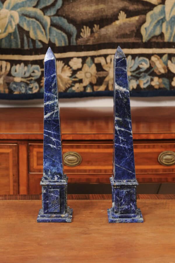 Pair of Blue Marble Obelisks , 20th Century - Image 11