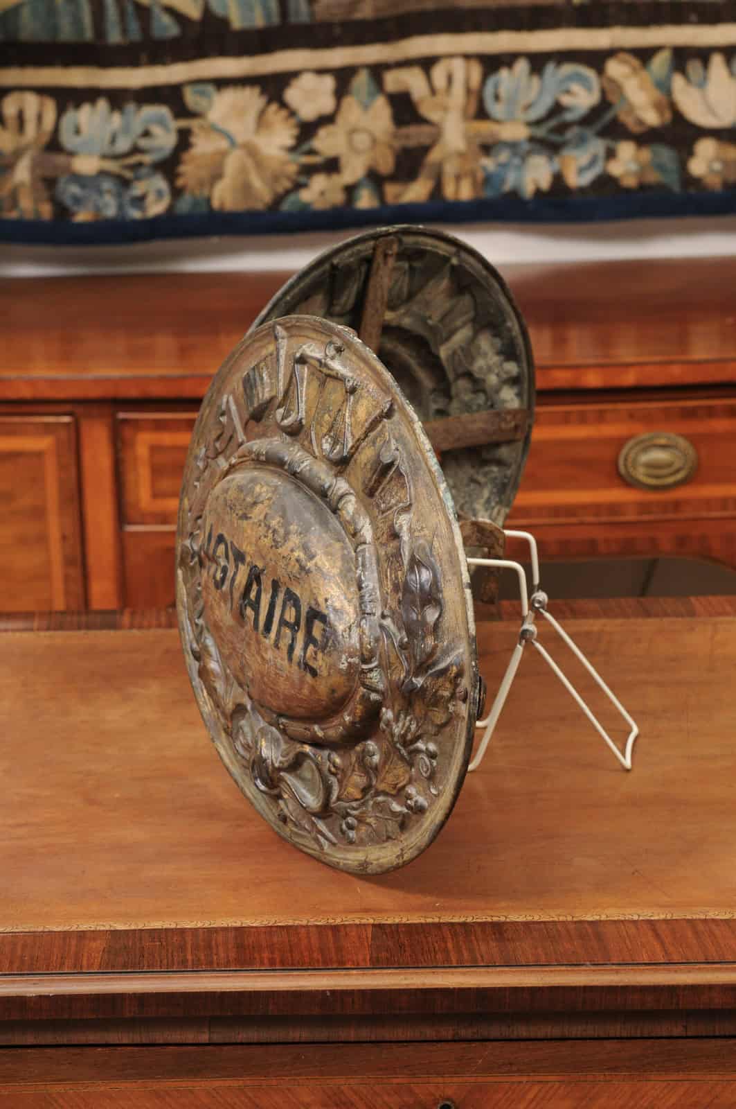 19th Century French Brass Repousse Notary Street Sign - Image 12