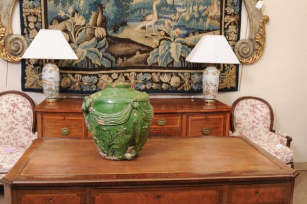 French Louis XVI Green Glazed Terracotta Samovar ca. 1800 - Image 5