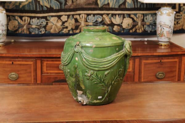 French Louis XVI Green Glazed Terracotta Samovar ca. 1800 - Image 10