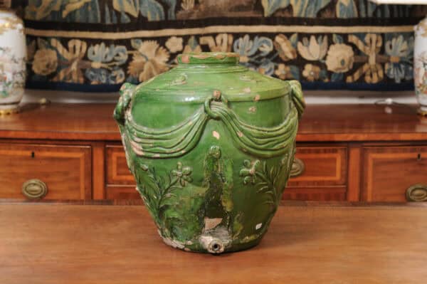 French Louis XVI Green Glazed Terracotta Samovar ca. 1800 - Image 11