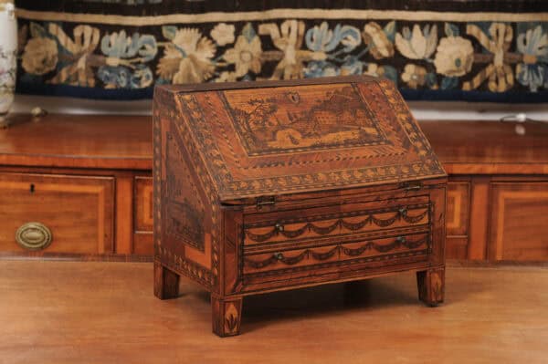 Apprentice Sized Straw Work Bureau / Slant Front Desk France ca. 1880 - Image 3