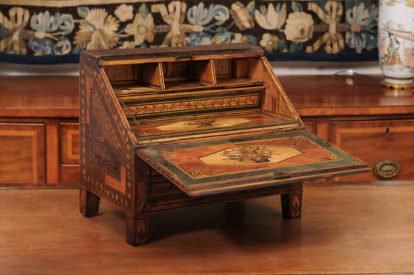 Apprentice Sized Straw Work Bureau / Slant Front Desk France ca. 1880 - Image 4