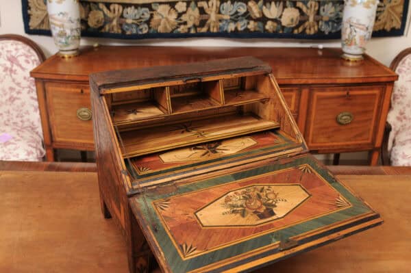 Apprentice Sized Straw Work Bureau / Slant Front Desk France ca. 1880 - Image 6