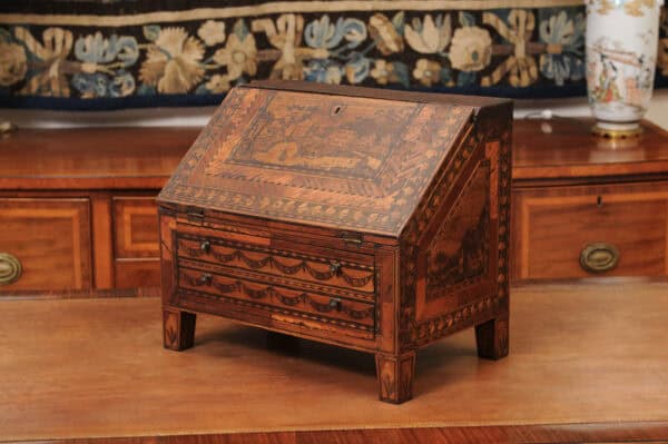 Apprentice Sized Straw Work Bureau / Slant Front Desk France ca. 1880 - Image 15