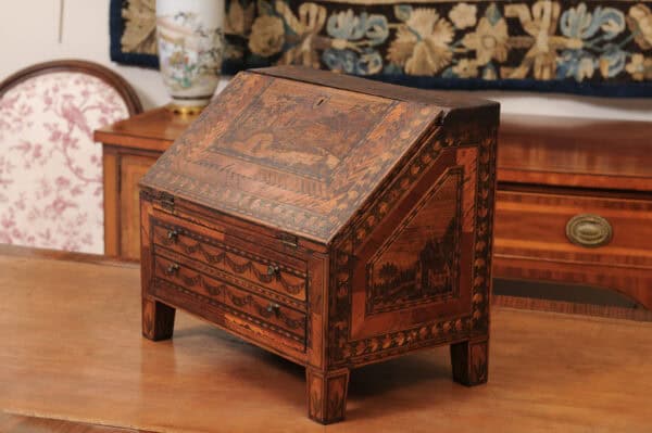 Apprentice Sized Straw Work Bureau / Slant Front Desk France ca. 1880 - Image 18