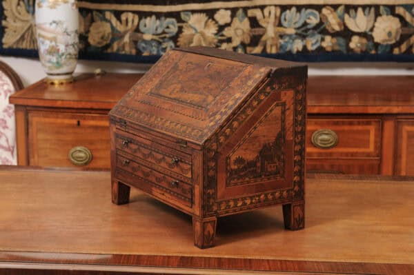 Apprentice Sized Straw Work Bureau / Slant Front Desk France ca. 1880 - Image 19