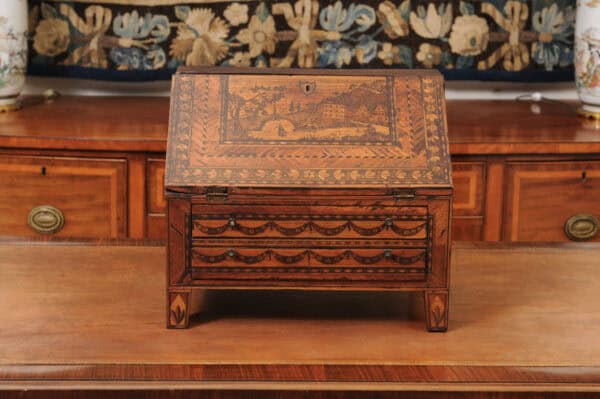 Apprentice Sized Straw Work Bureau / Slant Front Desk France ca. 1880 - Image 20