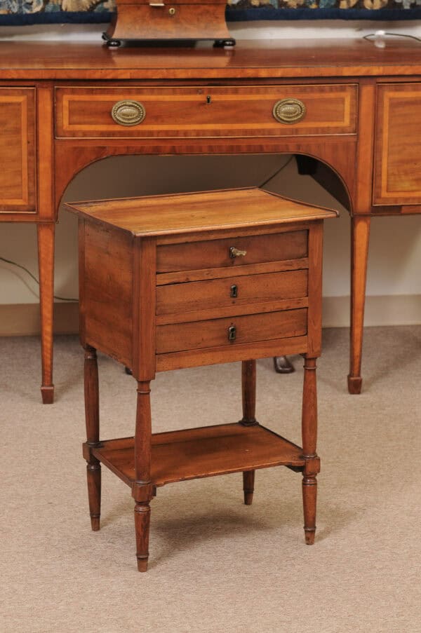 18th Century French Walnut Chiffonier / Bedside Table with 3 Drawers - Image 3