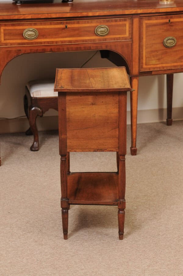 18th Century French Walnut Chiffonier / Bedside Table with 3 Drawers - Image 7