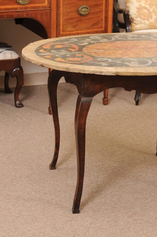 Oval 18th Century Tuscan Table with Painted Top - Image 4