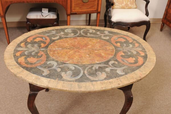 Oval 18th Century Tuscan Table with Painted Top - Image 5