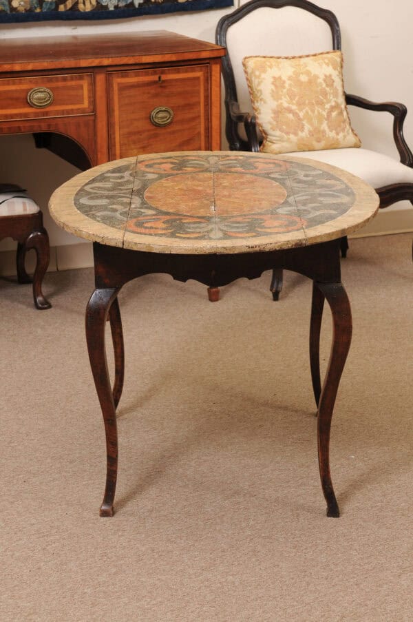 Oval 18th Century Tuscan Table with Painted Top - Image 6