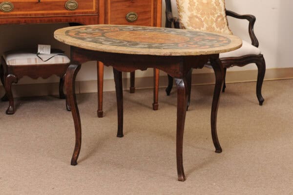 Oval 18th Century Tuscan Table with Painted Top - Image 7